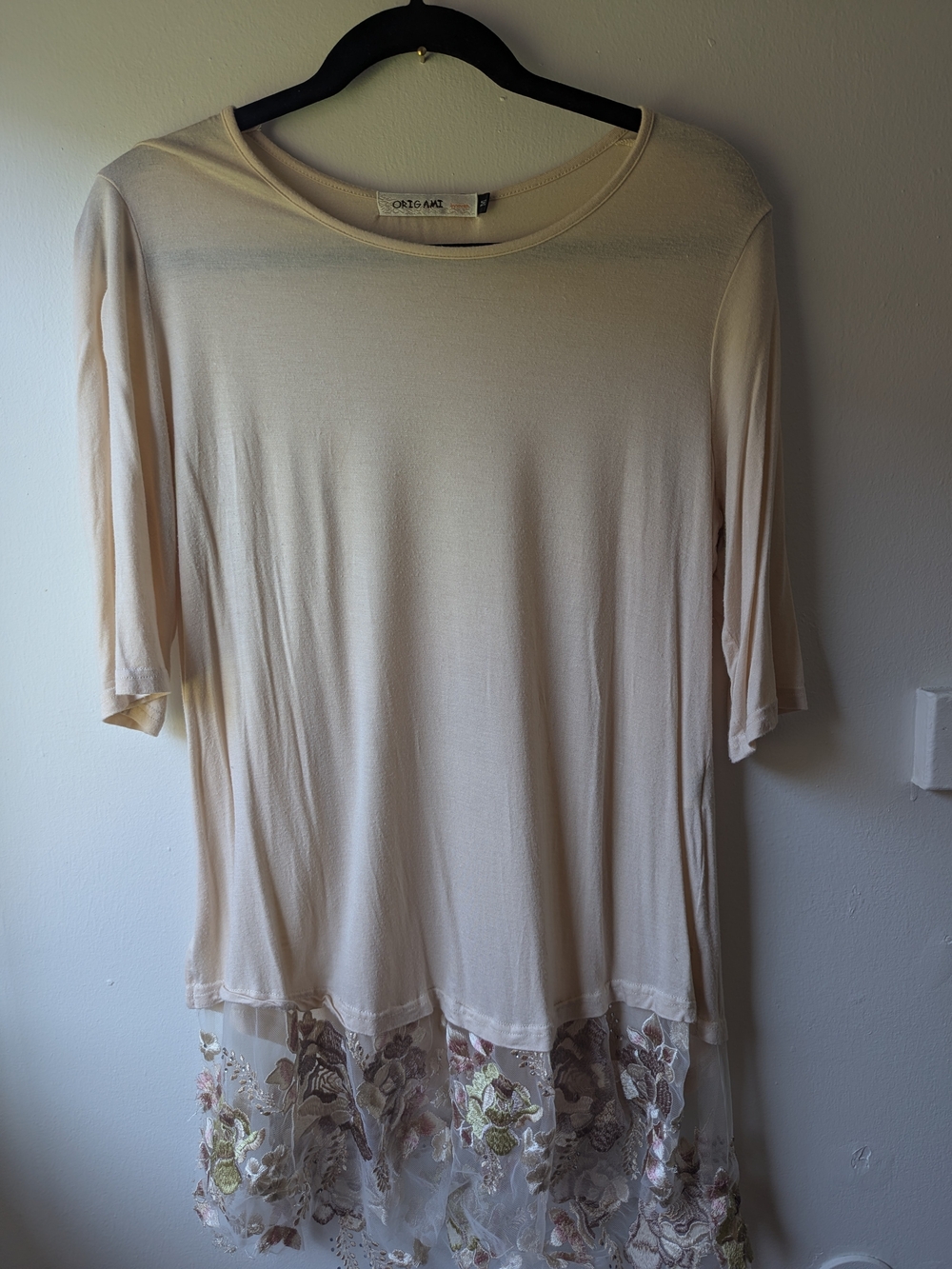 Orla Kiely Cream Embroidered Hem Tunic Top